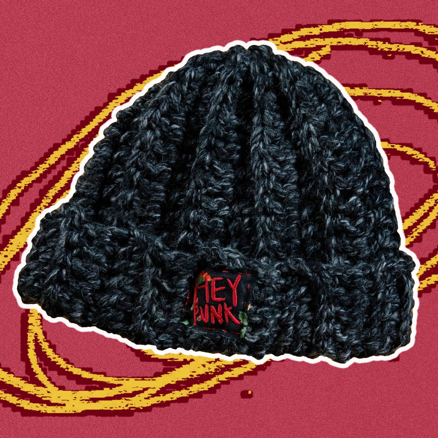 🌚 grey chunky beanie 🌚