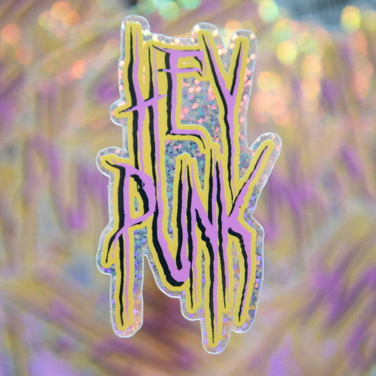 Hey Punk Glitter Sticker