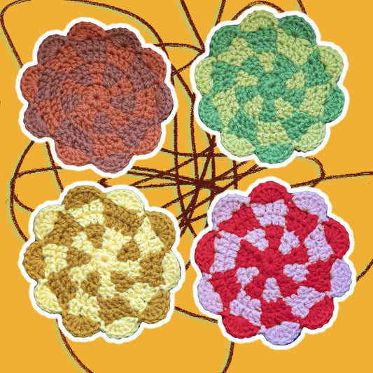 🥦 checkered flower coaster set pt.III 🍑