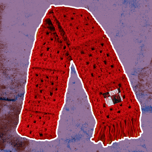 🌶️ red granny square scarf 🌶️
